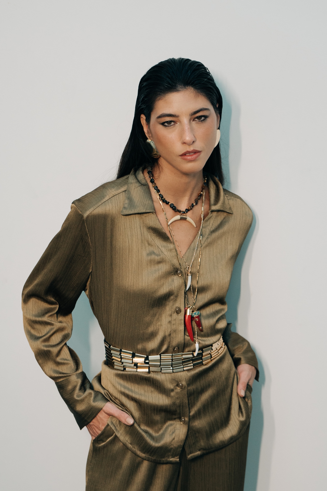 Camisa Textura Cetim