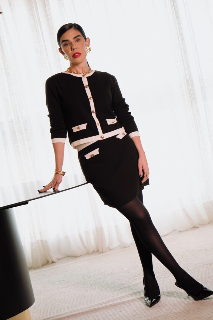 Saia Bicolor Botões