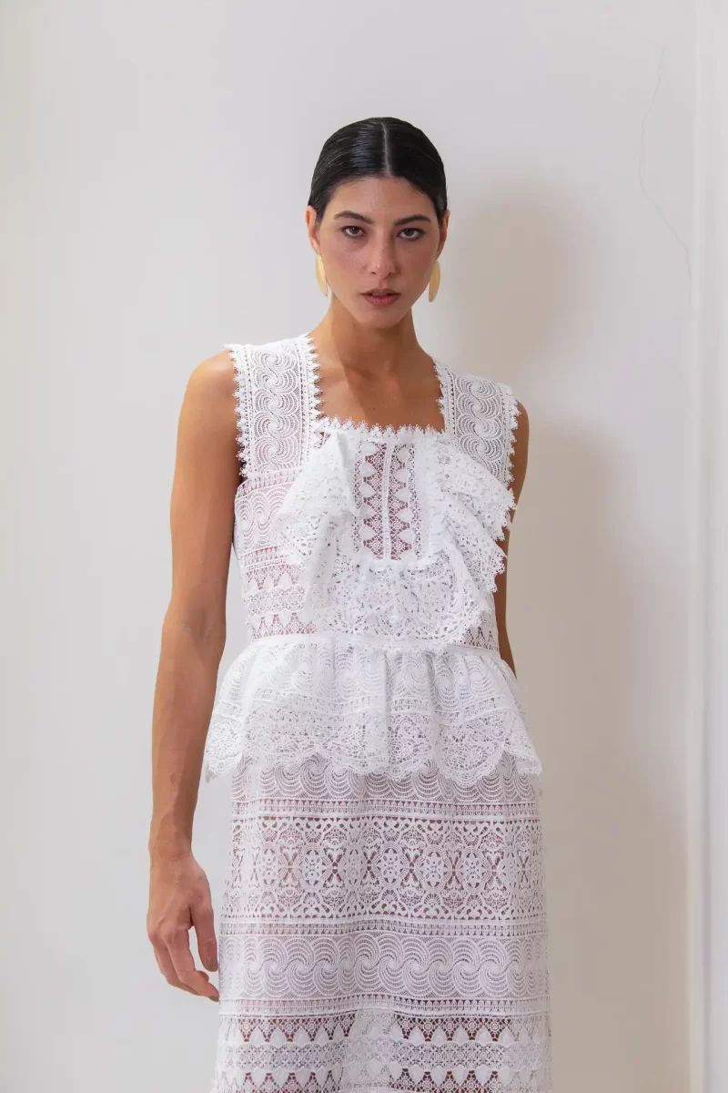 Vestido Babado Renda