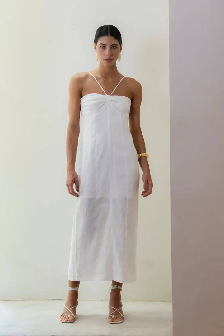 Vestido Midi Puro Linho