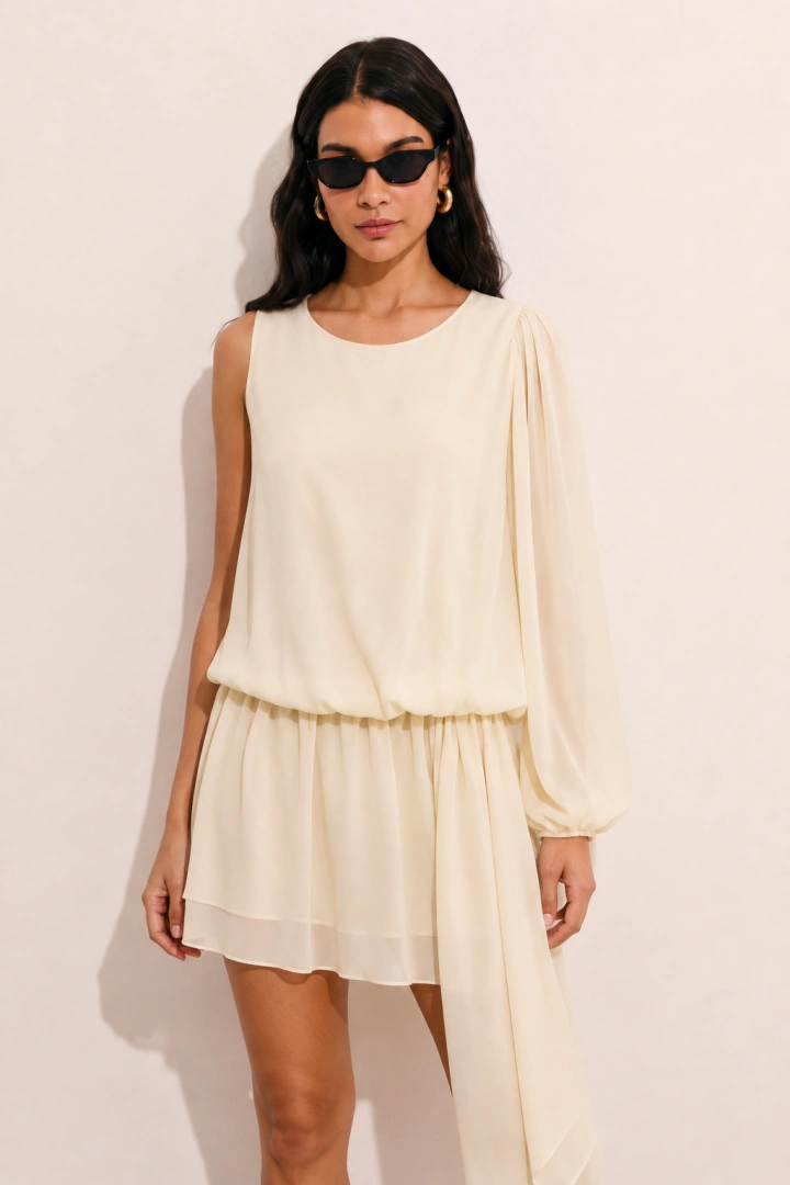 Alternative view of Vestido Assimétrico Chiffon